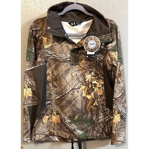 Under Armour 1303711 946 Women's Sz S RealTree Camo Hunting Pullover Jacket NWT - Picture 1 of 5